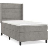 Box spring postelja z vzmetnico svetlo siva 100x200 cm žamet, (20726322) | Shoptok.si
