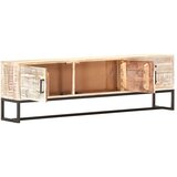 Furnova TV omarica bela 140x30x45 cm trden akacijev les, (21923155) | Shoptok.si