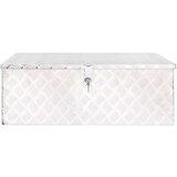 vidaXL Kutija za pohranu srebrna 90 x 47 x 33,5 cm aluminijska | shoptok.hr
