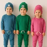 wowo kids komplekt set 3: pantalone, dukserica, kapa - morska pena