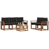  Set vanjskih sofa 6 kom. Prirodna i crna | shoptok.hr