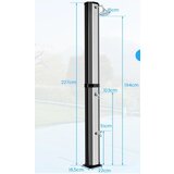  Solarni tuš 60 litarski ni tuš, dim. 227 cm do 60°C bazenski tuš s rotirajućom glavom za tuširanje - sivo/crni | shoptok.hr