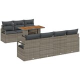 vidaXL 8 Kompletni Vrtni Sofa Set s Jastučićima Sivi Poliratan, 2-Sjedni Vrtni Sofa s Skladištem i Jastučićima Sivi Poliratan | shoptok.hr