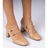D/CEO marka niezdefiniowana Beige women's pumps on a block heel with buckles Meloni | ePonuda.com