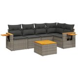 Maison Chic Seti vrtnega pohištva - Vrtna garnitura - Vrtni pohištvo set 6-delna z blazinami siv poli ratan, (21807863) | Shoptok.si