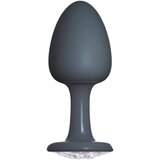 Dorcel Geisha Plug Diamond L - analni dildo z belim kamnom (črn) | Shoptok.si