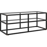 TV ormarić crni s kaljenim staklom 100 x 40 x 40 cm | shoptok.hr