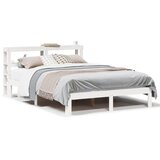  Okvir za krevet s uzglavljem bijeli 135 x 190 cm od borovine | shoptok.hr