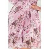 Numoco Chiffon dress with tied neckline | shoptok.hr