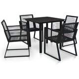  5-dijelni vrtni blagovaonski set od PVC ratana crni | shoptok.hr