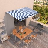 vidaXL tenda na ručno uvlačenje 450 x 350 cm plavo-bijela Cijene