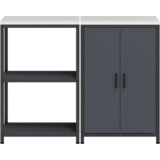 vidaXL Kuhinjski set za pohranu 2 pcs Antracit 120 x 50 x 92 cm | shoptok.hr