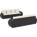  9-dijelni set vrtnih sofa s jastucima crni od poliratana | shoptok.hr