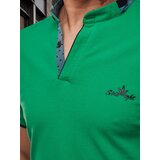 DStreet Koszulka męska polo z haftem zielona | Shoptok.si