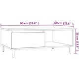  Stolić za kavu dimljena boja hrasta 90 x 60 x 35 cm drveni | shoptok.hr