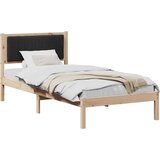 vidaXL Krevetni okvir s tapiciranim uzglavljem Crna 90 x 190 cm | shoptok.hr