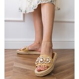 Gemre Beige espadrille mules with golden crystals Luas | shoptok.hr