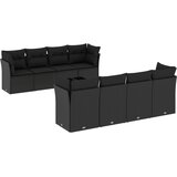  9-dijelni set vrtnih sofa s jastucima crni od poliratana | shoptok.hr