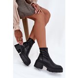 Boto Women's Ankle Boots with Chunky Heel and Platform Eco Leather Black Elvianne | shoptok.hr