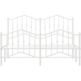  Metalni okvir kreveta uzglavlje i podnožje bijeli 135 x 190 cm | shoptok.hr