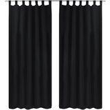 vidaXL 2 kosa črnih satenasih zaves z obročki 140 x 245 cm, (20597249) | Shoptok.si