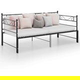  Za krevet na razvlačenje crni metalni 90 x 200 cm | shoptok.hr