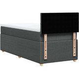 vidaXL Box spring postelja z vzmetnico temno siva 90x190 cm blago | Shoptok.si