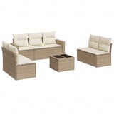  8-dijelni set vrtnih sofa od poliratana s jastucima bež | shoptok.hr