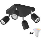  LED RGBW prigušiva spot svetiljka TOP 4xGU10/6,5W/230V 2700-6500K crna Cene