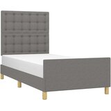  Okvir za krevet s uzglavljem tamnosivi 100x200 cm od tkanine | shoptok.hr