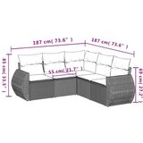 vidaXL 5-dijelni set vrtnih sofa s jastucima poliratan smeđi | shoptok.hr