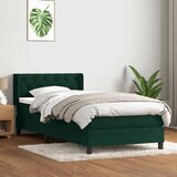Box Spring krevet s madracem tamnozeleni 80x220 cm baršun | shoptok.hr