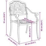  Vrtne stolice 2 kom zelene od lijevanog aluminija | shoptok.hr