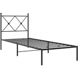  Metalni okvir za krevet s uzglavljem crni 75x190 cm | shoptok.hr
