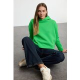 Trendyol Green Regular/Normal Fit Basic Hooded Thick Inside Fleece Knitted Sweatshirt | Shoptok.si