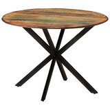 vidaXL Blagovaonski stol Ø 110x78 cm masivno obnovljeno drvo i čelik | shoptok.hr