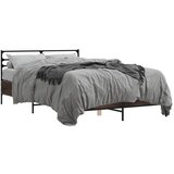 Furnova Posteljni okvir rjav hrast 140x190 cm inženirski les in kovina, (21934564) | Shoptok.si
