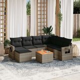  8-dijelni set vrtnih sofa od poliratana s jastucima sivi | shoptok.hr