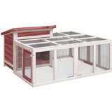 vidaXL Zajčnik mocha 144x123x67,5 cm trdna borovina, (20802445) | Shoptok.si