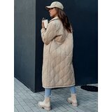 DStreet Women's quilted long coat TRENDIFY beige | ePonuda.com