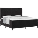  Krevet s opruga kutije s uzglavljem Crna 180 x 200 cm Baršun | shoptok.hr