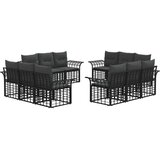  Set vanjskih sofa s jastukom 12 pcs Crna i tamno siva Poliester | shoptok.hr