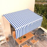vidaXL tenda na ručno uvlačenje s roletom 4,5 x 3 m plavo-bijela cijene