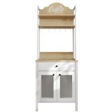 Hanah home FRN-20076-1 WoodenWhite Coffee Bar Cabinet | ePonuda.com