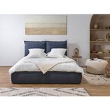 Bobochic Paris Temno modra oblazinjena zakonska postelja s prostorom za shranjevanje z letvenim dnom 180x200 cm Garance – | Shoptok.si