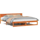  Krevet Voskast smeđi Čvrsto borovo drvo 180 x 200 cm Izdržljiv | shoptok.hr