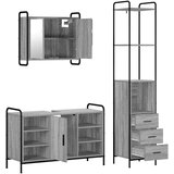  Set ormarića za kupaonicu 3 kom. Siva Sonoma 40 x 36 x 200 5 cm - Siva Sonoma Kuhinjska elemenata (1 vrata i 2 police) + viseći | shoptok.hr