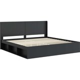  Krevetna konstrukcija s pohranom i uzglavljem Crna 180 x 200 cm | shoptok.hr