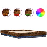  Okvir kreveta s LED svjetlima dimljena boja hrasta 150 x 200 cm | shoptok.hr