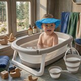  Set za kupanje bebe – Dolu kadica set sivi + Canpol štitnik plavi Cene